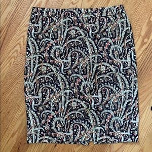 Paisley pencil skirt